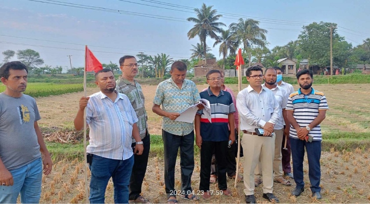 তালায় ৬০ বছর অবৈধ দখলে থাকা ৩৩ বিঘা খাস জমি উদ্ধার